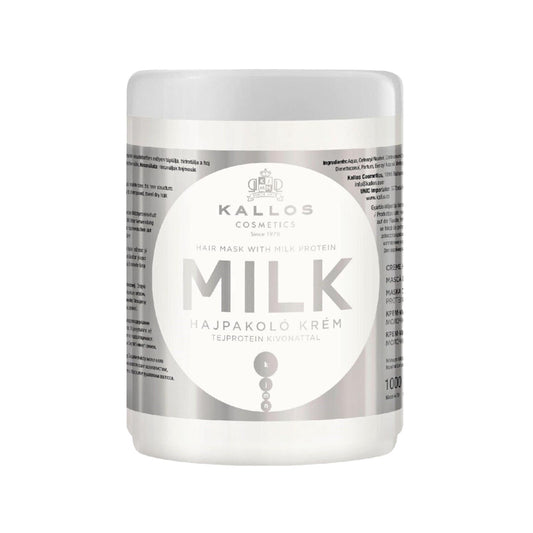 Masque capillaire aux protéines de lait Kallos Cosmetics 1000 ml - Formule nourrissante et hydratante à base de protéines pour cheveux secs et abîmés
