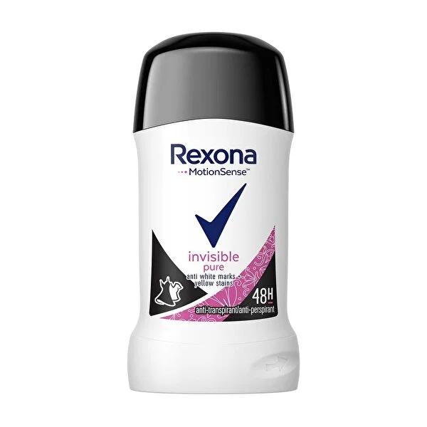 Rexona Invisible Pure Antiperspirant Deodorant Stick for Women - 48 Hour Protection, Stain-Free, Gentle on Skin - Fresh Floral Scent