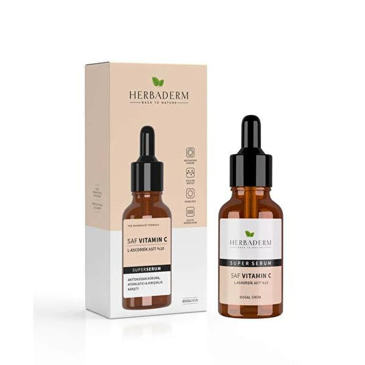 Herbaderm Suero de Vitamina C: Potente antioxidante, estimula el colágeno e ilumina la piel | Antiedad, reduce arrugas, unifica el tono de la piel