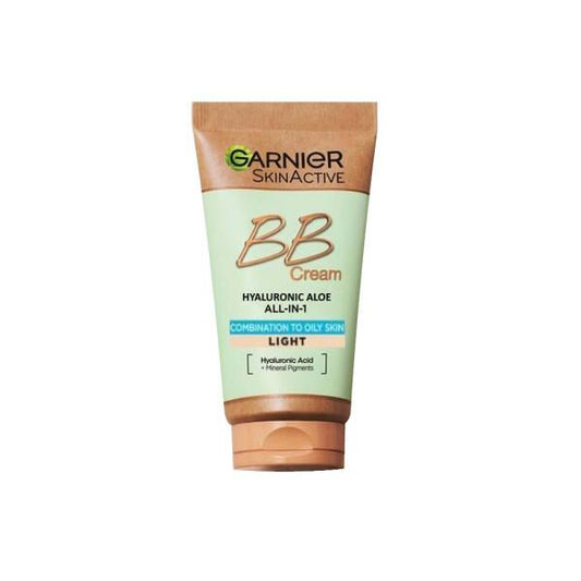 Garnier BB Cream para piel mixta a grasa - Hidratante, cobertura natural con ácido hialurónico y aloe vera
