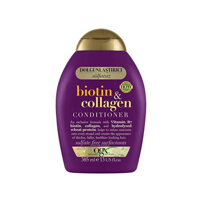 Acondicionador para el cabello OGX Biotin & Collagen: cabello más grueso, con más volumen y crecimiento acelerado - Aumenta el volumen y el brillo - 13 fl oz