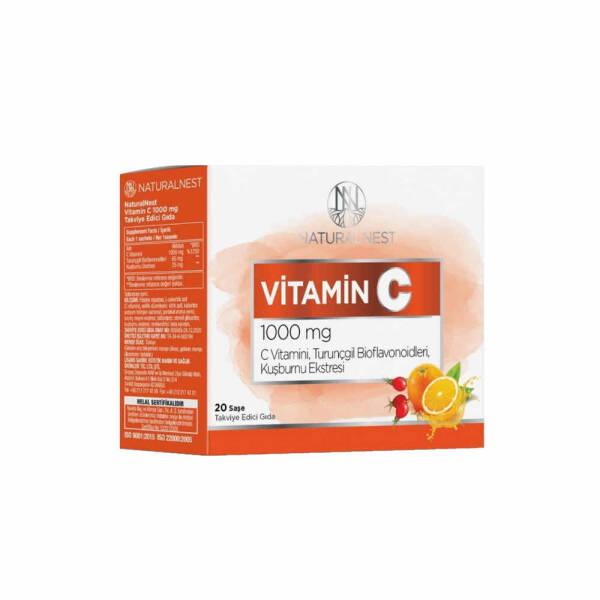 Naturalnest Vitamin C Supplement 100mg 20 Sachets - Natural Immune System Support
