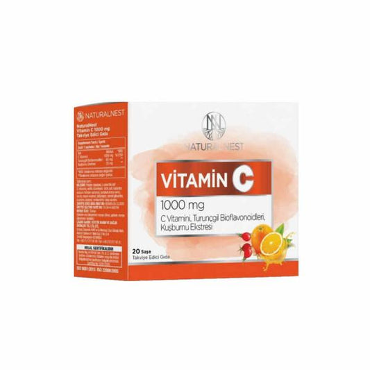 Naturalnest Vitamin C Supplement 100mg 20 Sachets - Natural Immune System Support