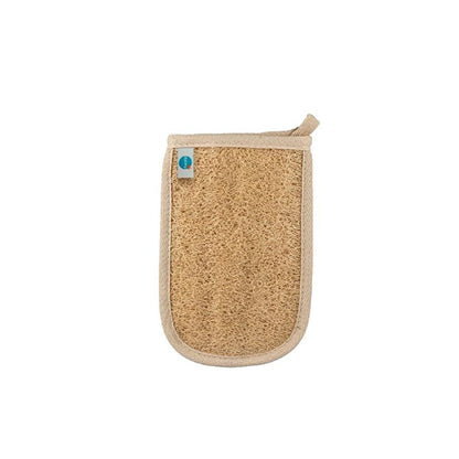 Gant de bain exfoliant Balmy - Loofah naturel et coton, exfolie et renouvelle la peau, gant de hammam pour peau grasse