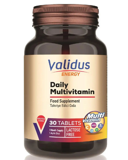 Multivitamine quotidienne Validus Energy pour la vitalité, 30 comprimés