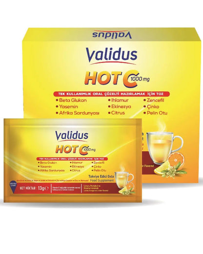 Mezcla para bebida de vitamina C Validus Hot, 12 sobres