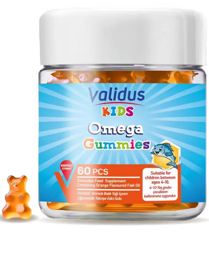 Validus Omega 3 para niños, EPA 24, DHA 120, gomitas, 60 unidades