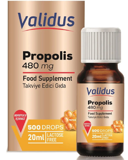 Gouttes de Propolis Validus 480 mg pour le bien-être quotidien 20 ml