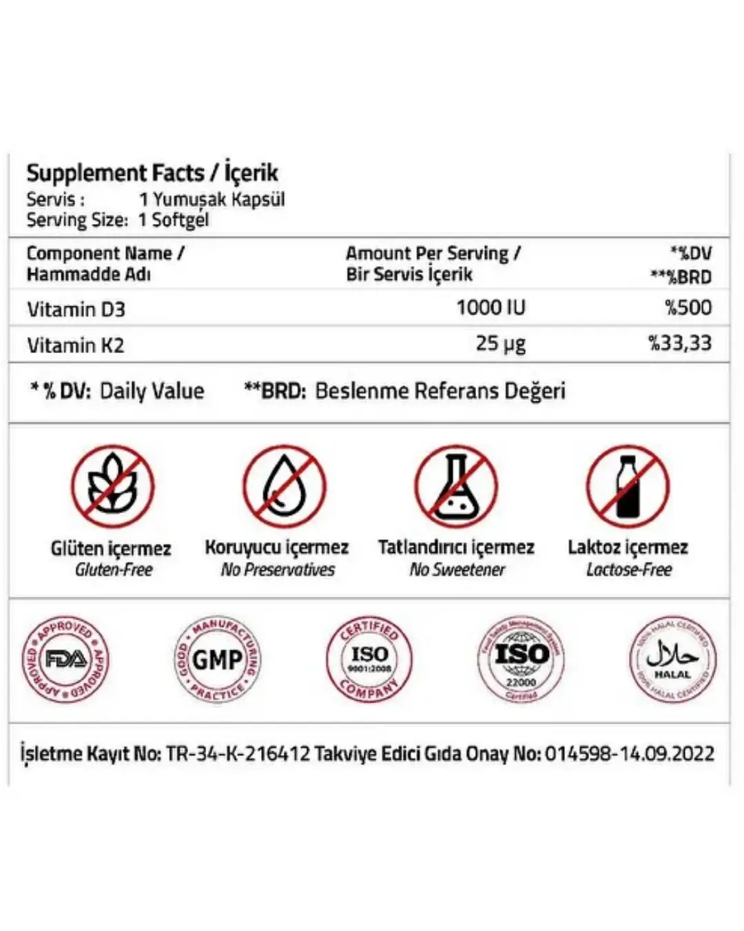 Validus Vitamin D3 & K2 Supplement for Bone Support 30 Softgels