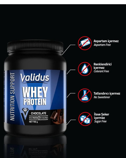 Complément alimentaire de protéine de lactosérum Validus au chocolat 700 g