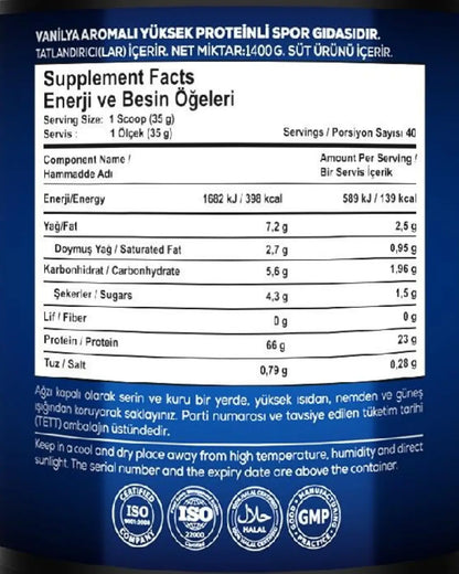 Validus Whey Protein Complex Vainilla en Polvo 1400g