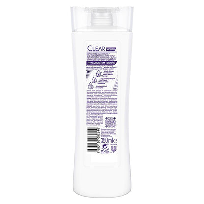 Champú anticaspa Clear Women Hyaluron Moisture Therapy - Hidratación 48H, tratamiento para cuero cabelludo seco, voluminizador