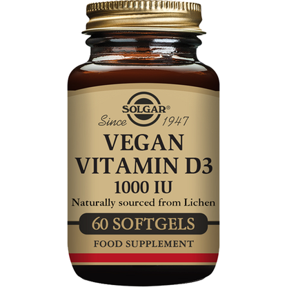 Vitamina D3 Vegana Solgar 60 cápsulas blandas - 5 oz