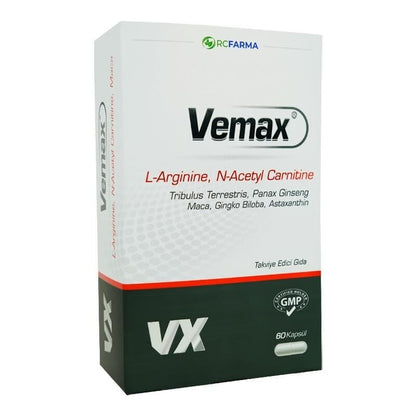 Suplemento dietético Vemax - Mezcla de extractos herbales, con certificación Halal, 60 cápsulas