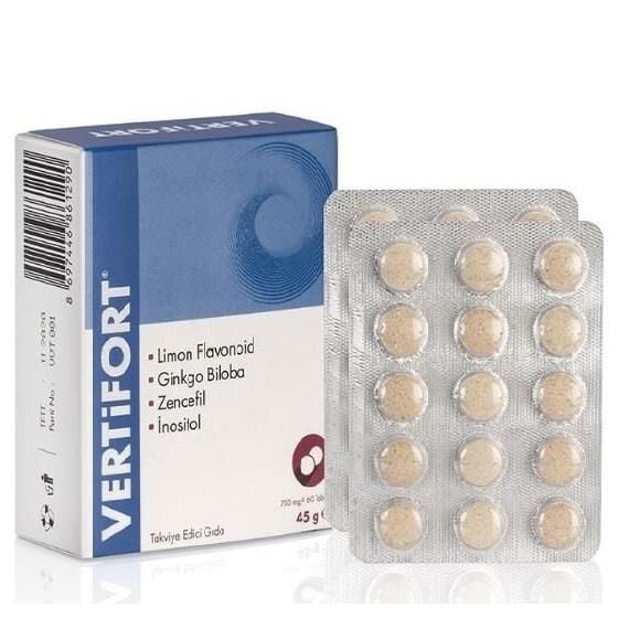 Suplemento dietético Beka Pharma Vertifort con Ginkgo, 60 tabletas