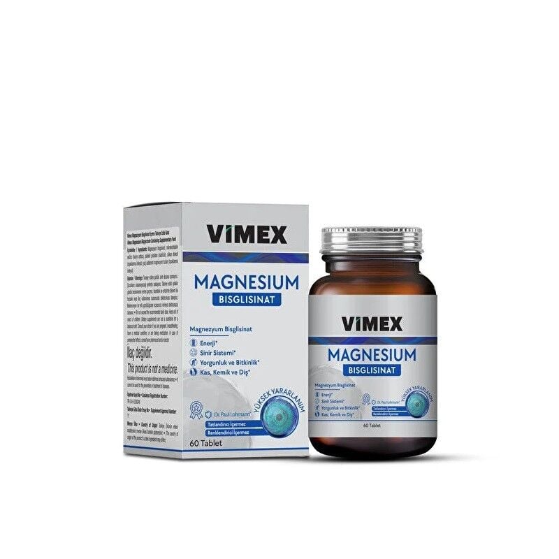 Vimex Magnesium Bisglycinate Dietary Supplement 60 Tablets