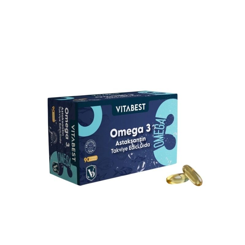 Vitabest Omega 3 & Astaxanthin Dietary Supplement 90 Capsules