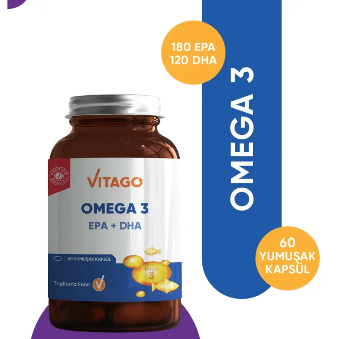 Vitago Premium Omega 3 Softgel Dietary Supplement 60 Count