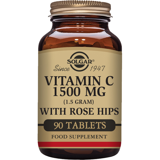 Solgar Vitamin C with Rose Hips Tablets, 1500 Mg, 90 Count / 5 Oz Vitamin C Supplement Pasteur Pharmacy