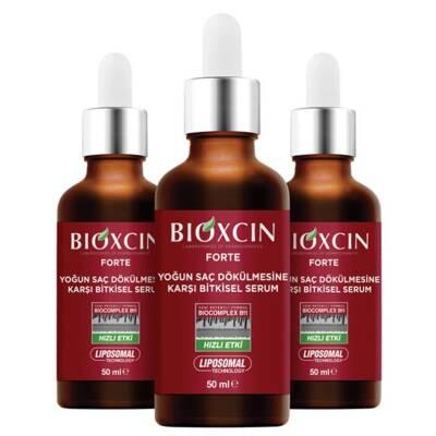 Sérum capilar Bioxcin Forte - Tratamiento anticaída para la pérdida intensa de cabello, 3x50ml