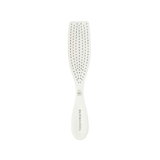 Brosse à cheveux Olivia Garden Essential Style Wet Fine Hair, poils souples, blanc glacier, pour un démêlage et un coiffage en douceur