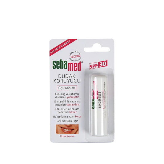 Soin des lèvres Sebamed - Baume à lèvres triple action SPF 30 pour lèvres sèches, testé dermatologiquement, 4,8 g