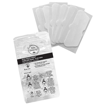 Patchs anti-points noirs à l'aloe vera Bee Beauty, paquet de 6 - Apaise et purifie la peau, testé dermatologiquement