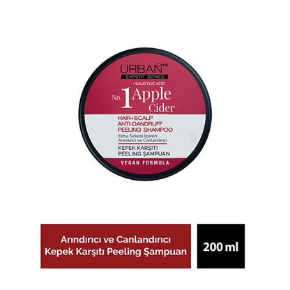 Shampooing antipelliculaire au vinaigre de cidre de pomme Urban Care : soin exfoliant pour apaiser les cuirs chevelus irrités et réguler l'excès de sébum | Soin capillaire naturel
