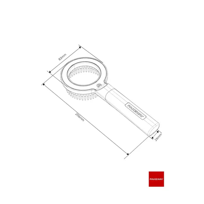 Brosse de toilettage et de massage grossissante Pakeway série O+, 1 pièce