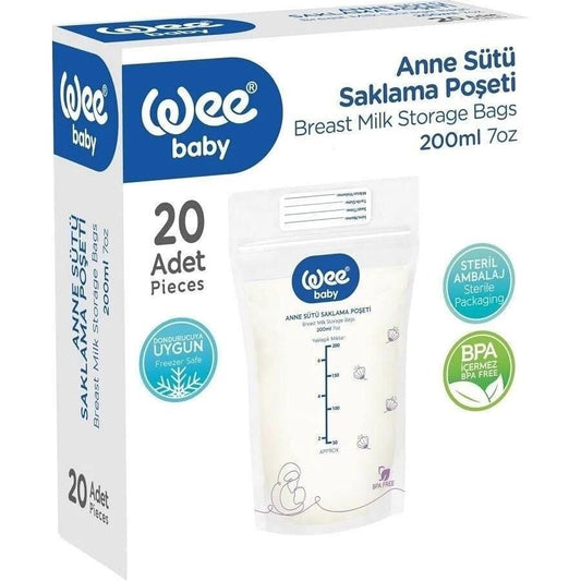 Wee Baby Breast Milk Storage Bags Leak-Proof Design 20 Count