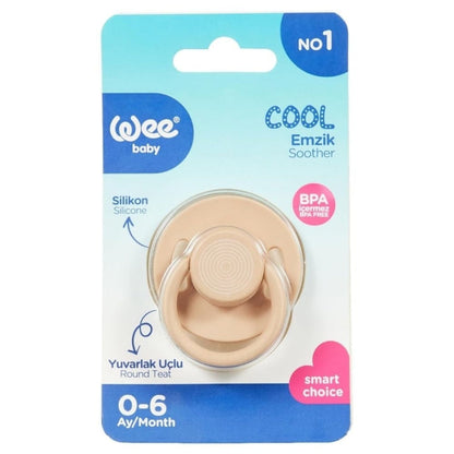 Tétine en silicone ronde Wee Baby Cool Beige 0-6 mois