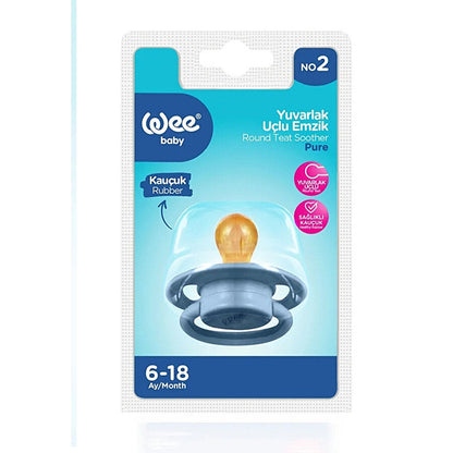 Sucette en caoutchouc à embout rond Wee Baby Pure n°2 Crème 6-18 mois