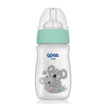 Biberón de cuello ancho Wee Baby Safari de polipropileno con asas, 250 ml