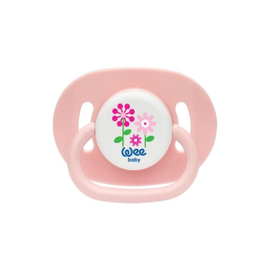 Wee Baby Round Tip Pacifier with Hanger No:1 Pink 0-6 Months