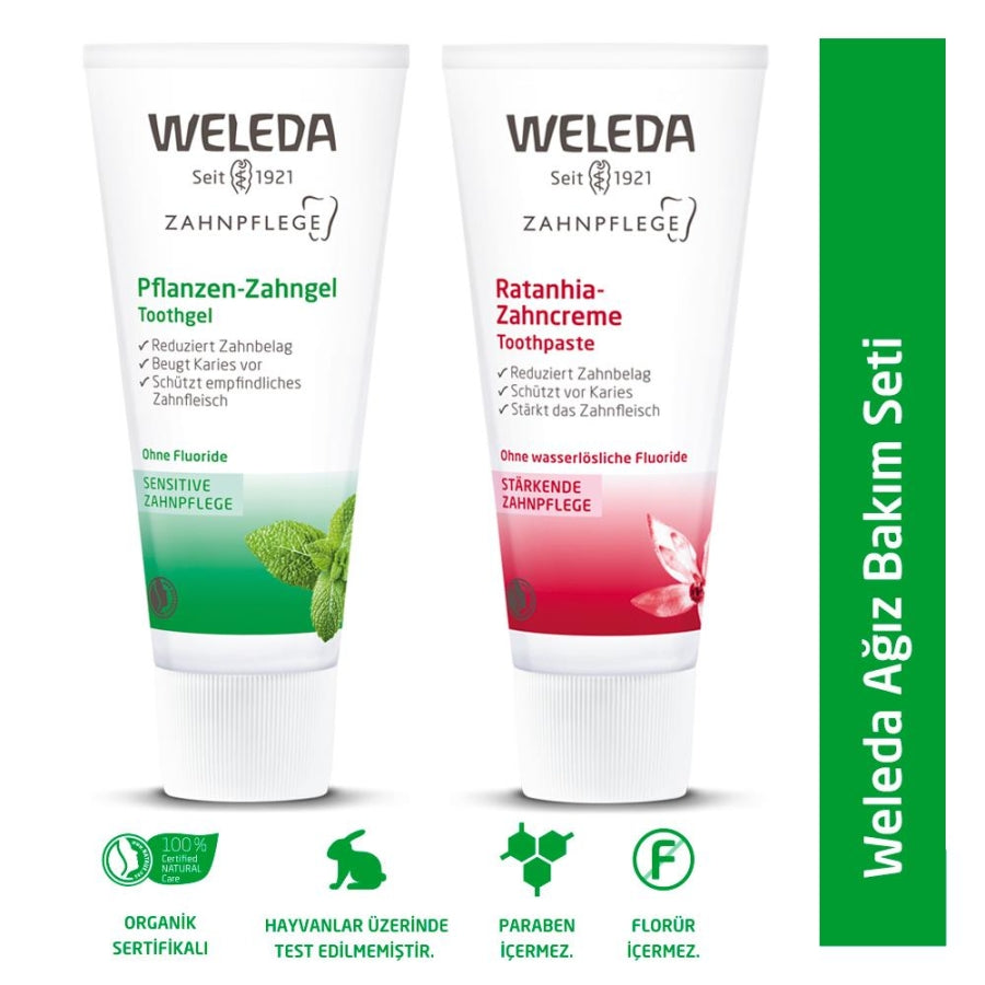 Weleda Oral Care Set with Ratanhia and Plant Gel Toothpastes 2x75ml