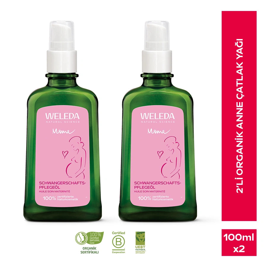 Weleda Mother Stretch Mark Body Oil for Skin Elasticity 2x100ml