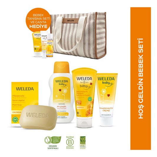 Weleda Calendula Organic Baby Care Set for Sensitive Skin 4 Pieces
