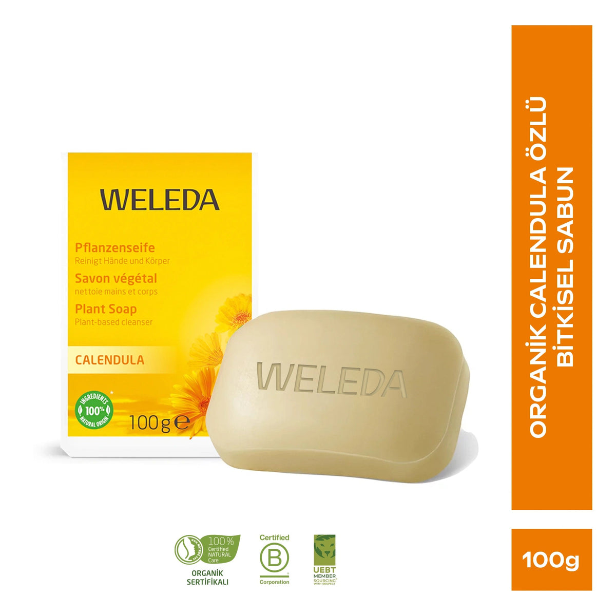 Weleda Calendula Plant-Based Soap Soothing Cleansing Bar 100g