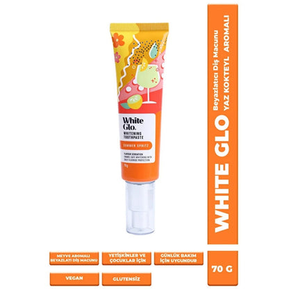 Dentifrice White Glo Vegan sans gluten goût Cocktail d'été 70 g