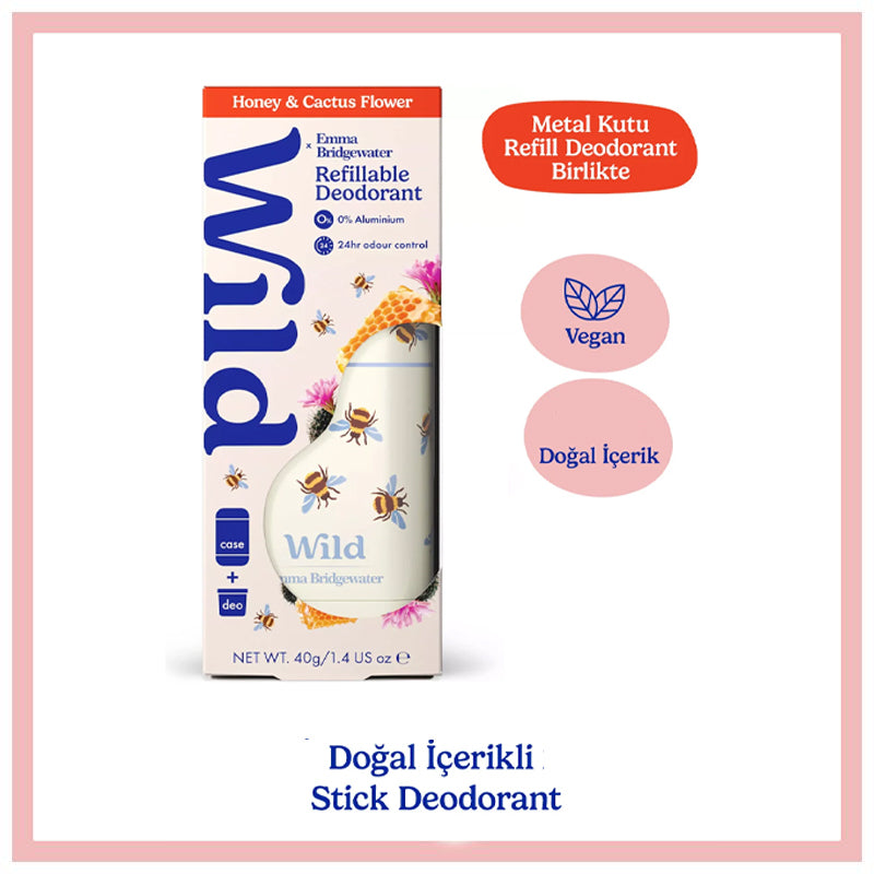 Wild Honey & Cactus Flower Refillable Natural Deodorant 40g