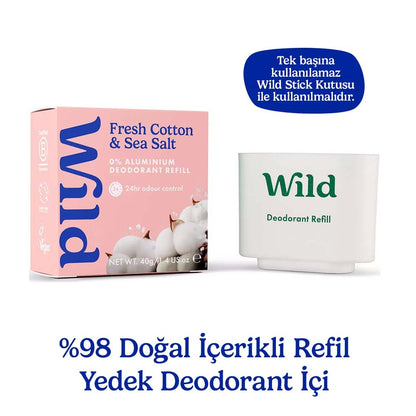 Déodorant naturel rechargeable Wild Coton frais & Sel marin 40g
