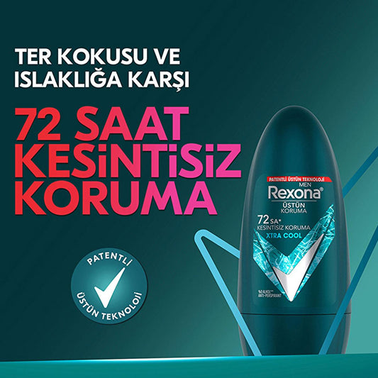 Déodorant bille pour homme Rexona Xtra Cool - Protection 72h, fraîcheur longue durée