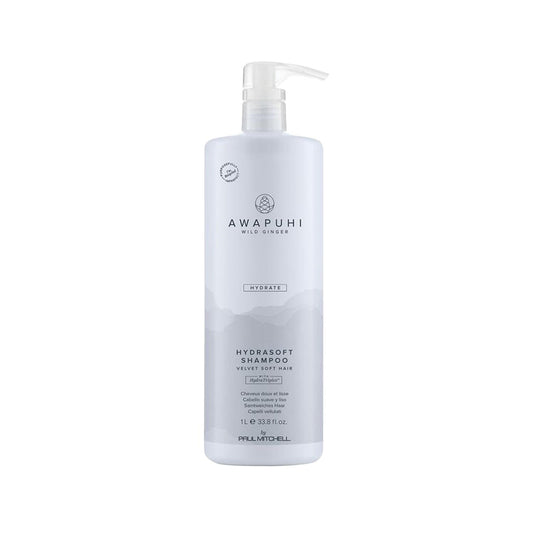 Shampooing Hydrasoft Awapuhi Wild Ginger de Paul Mitchell - Hydratant, sans sulfate, 1000 ml