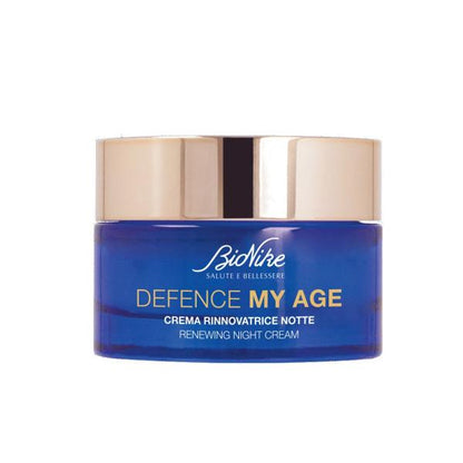 BioNike Defence My Age Crema de Noche Antiedad - Cuidado de la piel hidratante enriquecido con vitamina C para pieles maduras