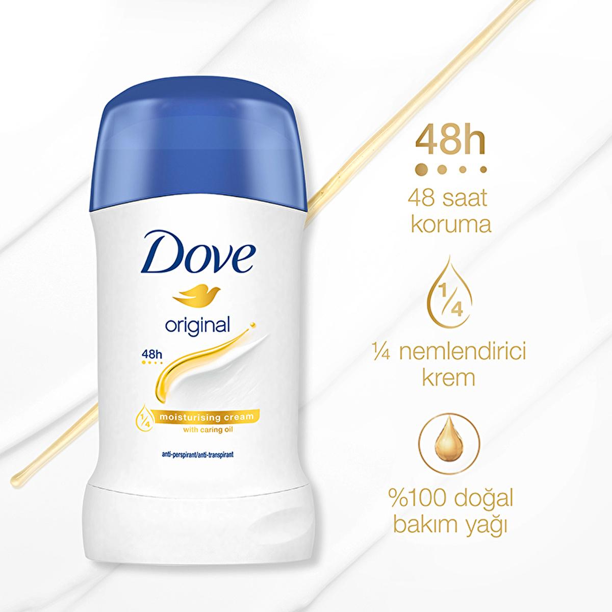 Dove Antiperspirant Deodorant Stick for Women - 48 Hour Protection, Moisturizing & Alcohol-Free - Original Scent