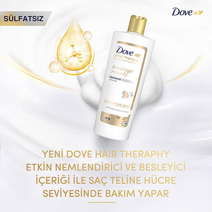 Champú Dove Hair Therapy Breakage Remedy: cuidado capilar nutritivo y anticaída para cabello dañado y frágil