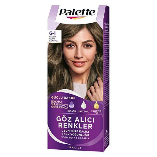 Tinte para el cabello Palette: Rubio ceniza oscuro (Küllü Koyu Kumral) - Cobertura duradera de canas y color intenso