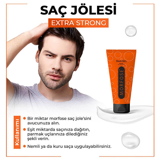 Gel capillaire extra fort Morfose - Tenue 24h, sans résidus - Gel coiffant ultime pour hommes et femmes - Produits de coiffure Morfose