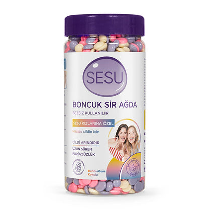 Sesu Boncuk Sir Ağda - Cera depilatoria hipoalergénica con aroma a chicle para piel sensible