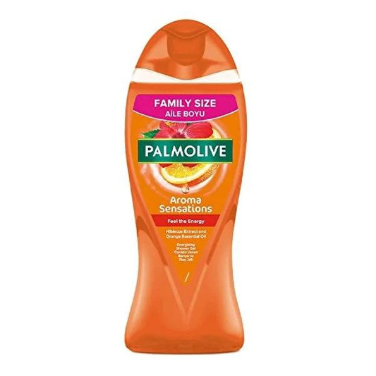 Gel douche Palmolive Feel The Energy aux extraits de fleurs d'ambre et à l'huile essentielle d'orange - Gel lavant naturel et énergisant pour une expérience de douche rafraîchissante